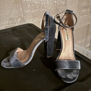 Steve Madden Gray Blue Velvet High Heels